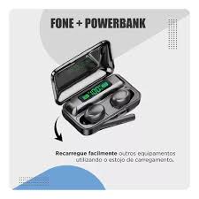 Fone de Ouvido Bluetooth F9-5 TWS - Power Bank